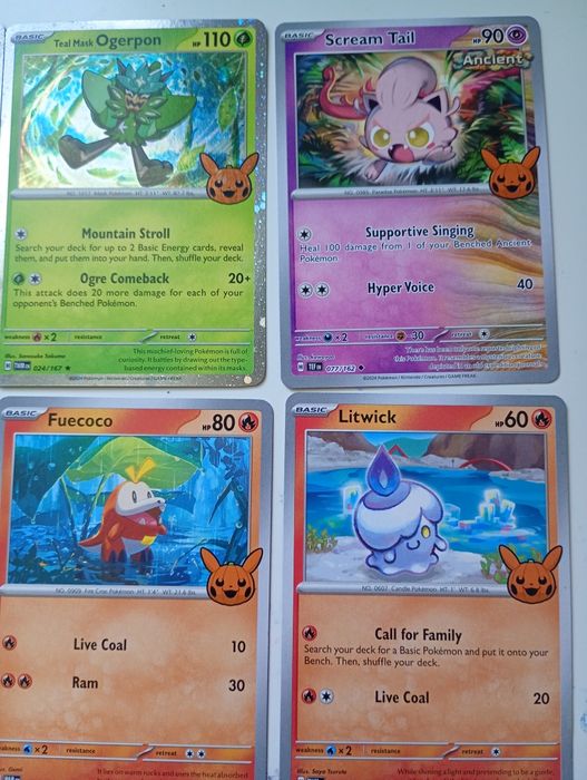 Orginalne karty pokemon wersja halloween