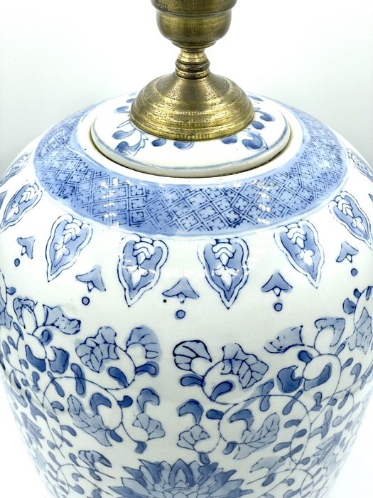 Grandioso candeeiro em ceramica chinêsa flôr lótus, sec 19