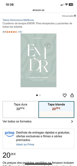 VENDO LIVRO CAPA DURA NOVO NUNCA USADO EMDR CUADERNO DE TRABAJO
