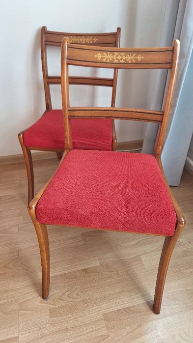 Komplet drewniany okrągły stół + 6 krzeseł
