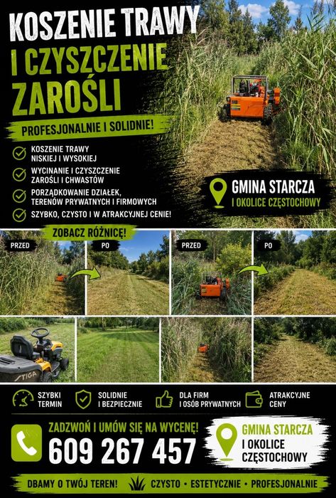 Usługi karczowanie, koszenie