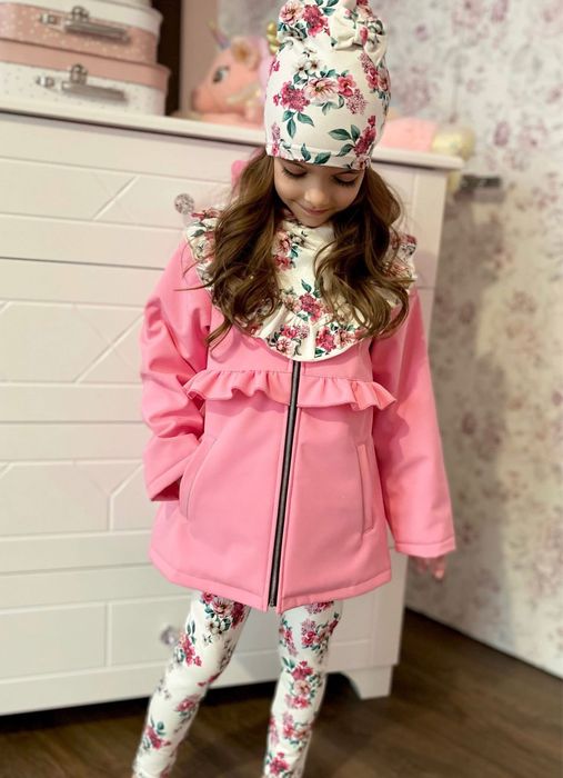 Zula Handmade kurtka softshell cukierkowy róż 110 cm