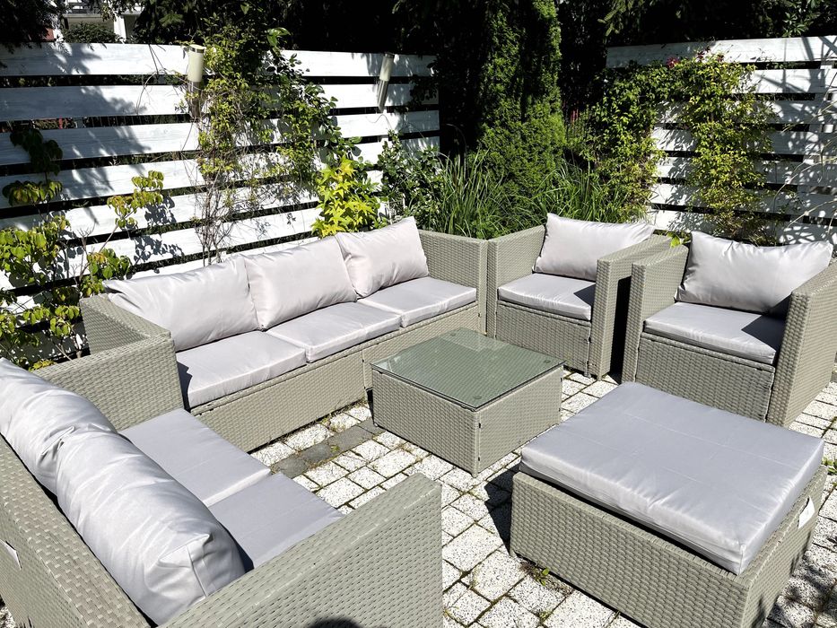 zestaw technorattan Torino 2x poszewki sofa pufa fotel