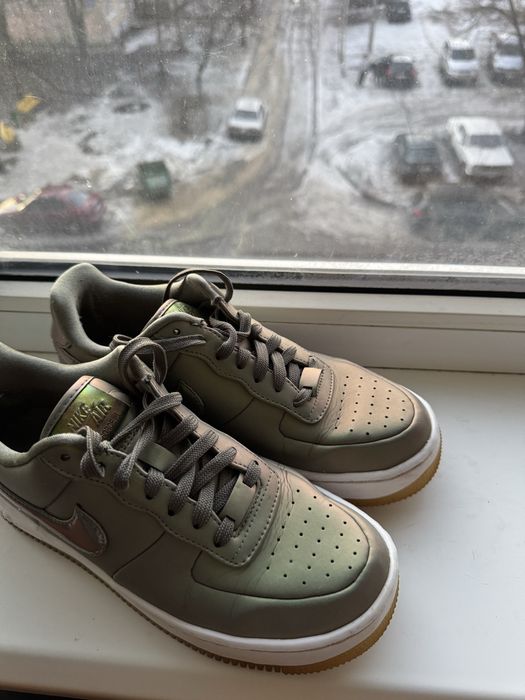 Кросівки Nike Air Force 1 Upstep Low Shine Metallic Holographic Green