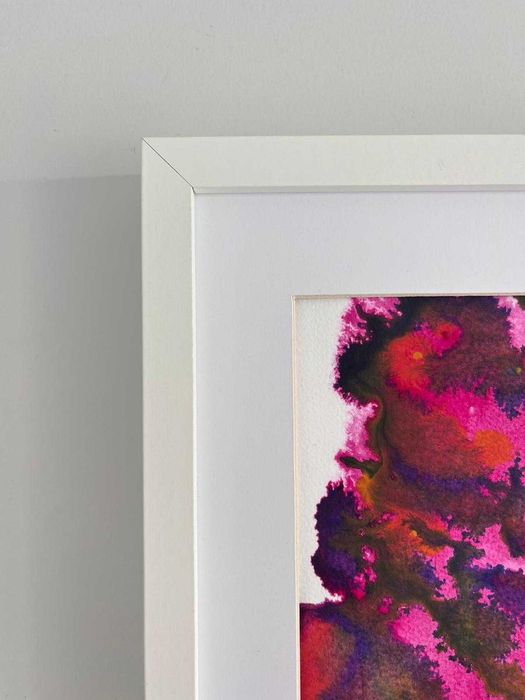 Quadro - Pintura abstrata em acrílico com moldura