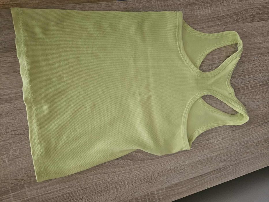 Bluzka koszulka na ramiączkach moodo Basic XS żółta zielona