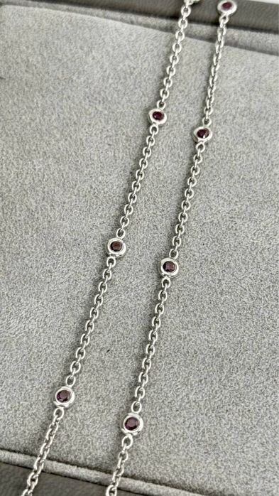 Кольє з аметистом та діамантами  Біле золото  750 проба - 24,50 грам