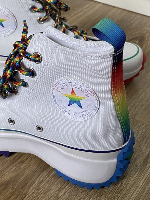 Buty converse białe tęczowe trampki wysokie