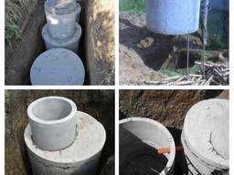 Залізо бетонні круги кільця зовнішня каналізація септики під ключ