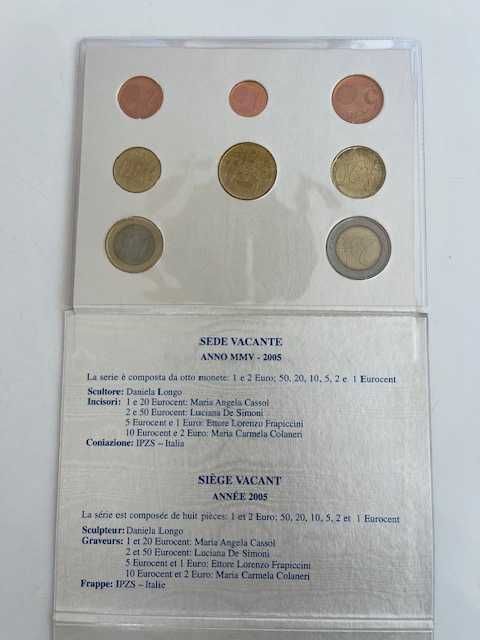 set moedas euro Vaticano Sede Vacante 2005