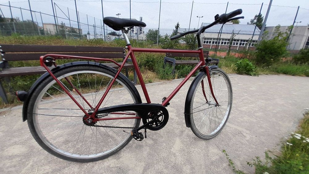 Rower miejski koła 28", 3 biegowy , bordowy, gotowy do jazdy