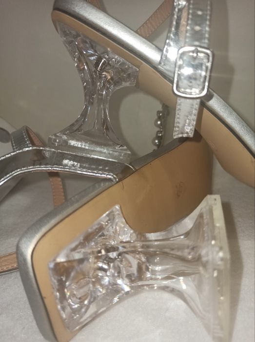 27 CM,42,Wide fit Sandały buty na obcasie ślub, impreza,diamenciki per