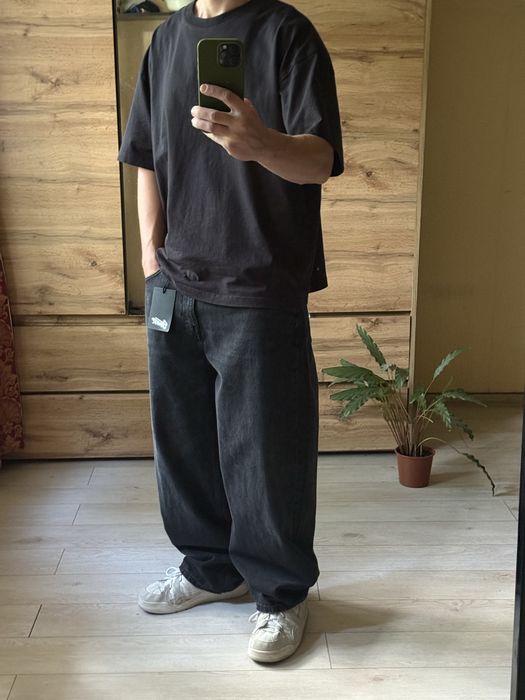 Базові чорні в міру широкі чоловічі джинси baggy skater оверсайз 46 хл xl