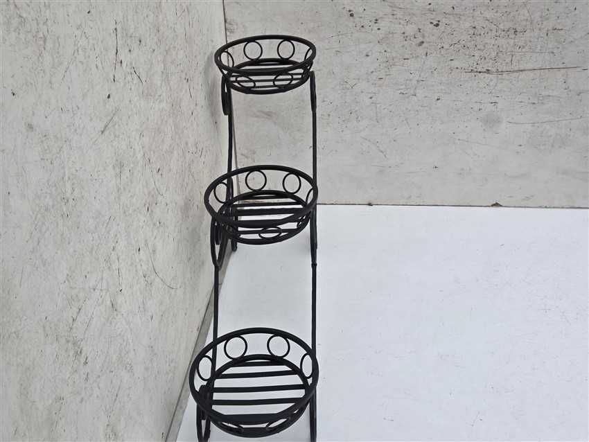 KWIETNIK STALOWY NA 3 kwiaty doniczki czarny