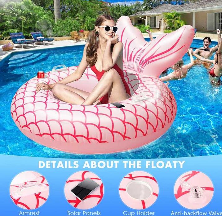 Insuflável flutuador muda cor de noite painel solar 114 cm ENVIOGRÁTIS