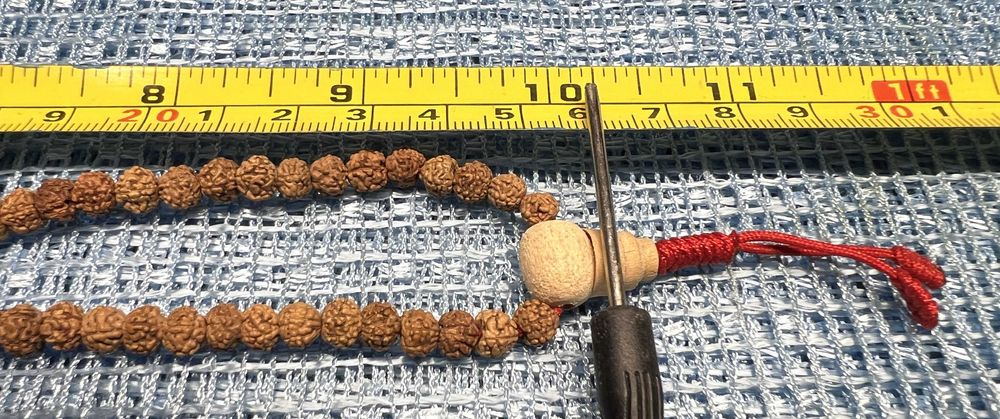 Чотки з рудракши,  108 намистин, 27 намистин, d~6 мм, d~7 мм, чоткі