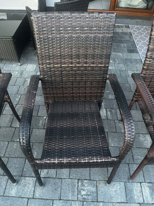 Zestaw ogrodowy technorattan – stół + 4 krzesła