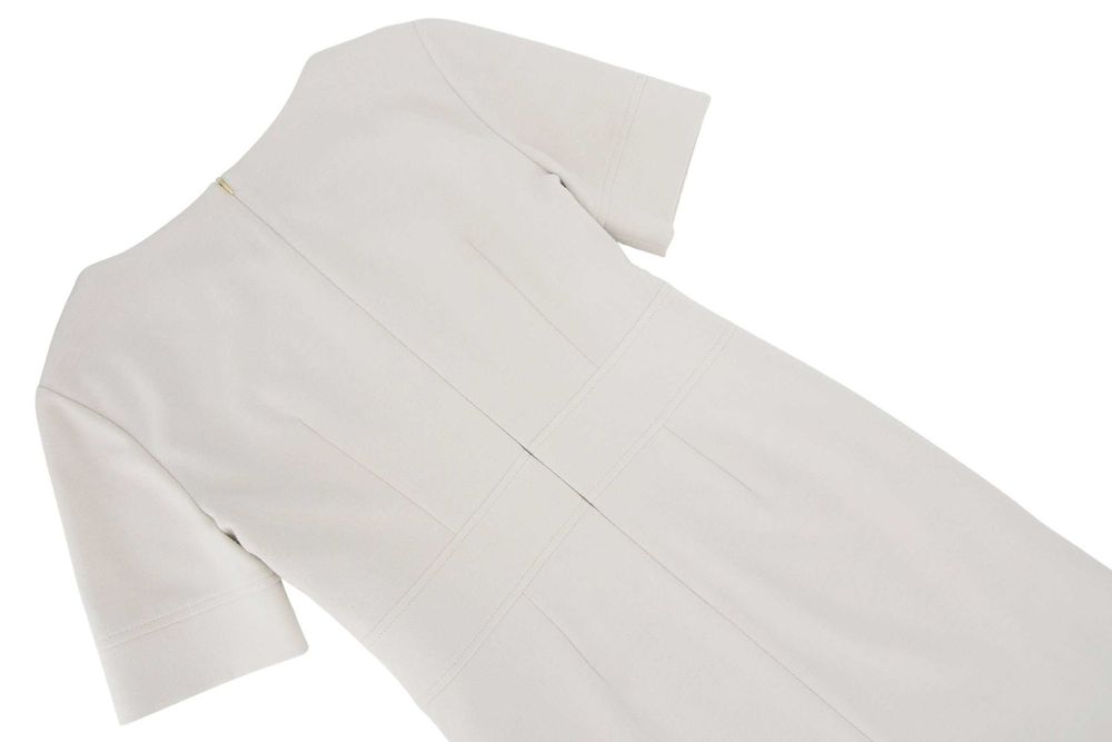 HUGO BOSS sukienka ecru ołówkowa elegancka dzianina midi 42