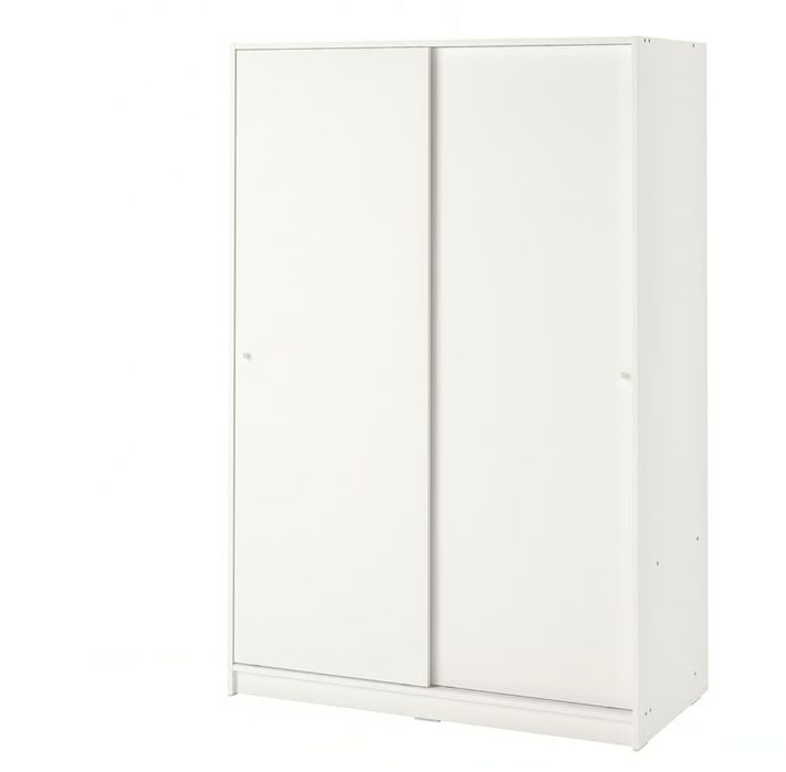Guarda-roupa IKEA KLEPPSTAD
Wardrobe with sliding doors, white, 117x17