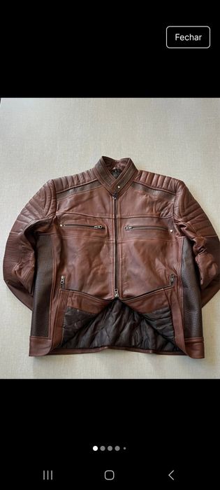 Casaco de pele genuína vintage Xl