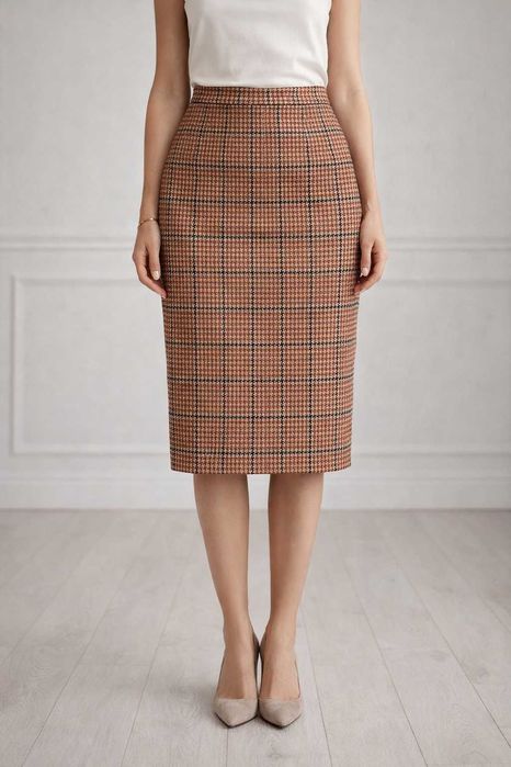 Юбка шерстяная в гусиную лапку Gai Mattiolo