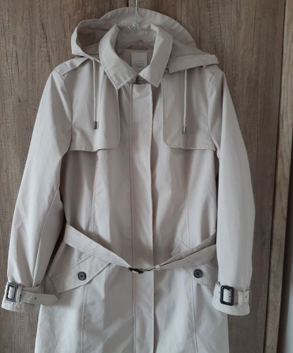 Płaszcz trencz z kapturem l/xl