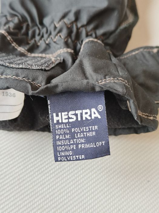 Hestra rękawiczki Primaloft rozmiar 8 na wewnętrznej stronie skóra