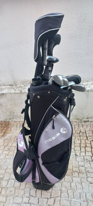 Carrinho e saco de Golfe c/ tacos