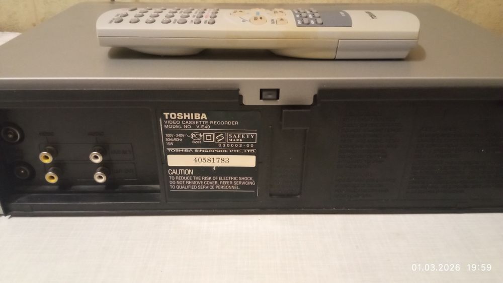 Toshiba v-E40 видео.магнитофон