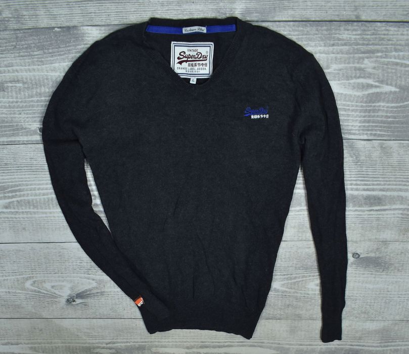 Superdry Cashmere Blend Sweter Męski Vneck L
