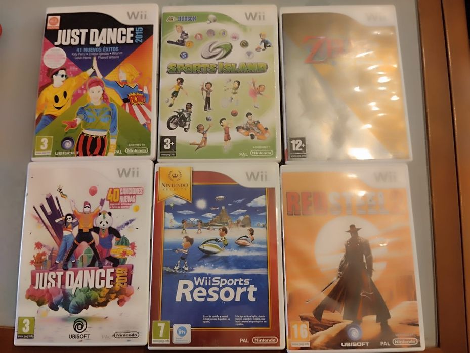 Consola Wii com comando e volante+5 jogos