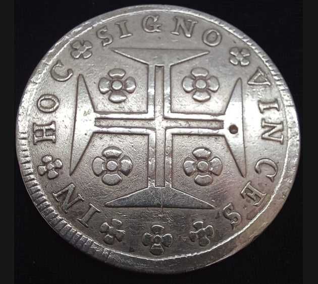 Cruzado Novo (400 Reis) 1782 Prata - MBC+ - Marca de Guia de Cunho