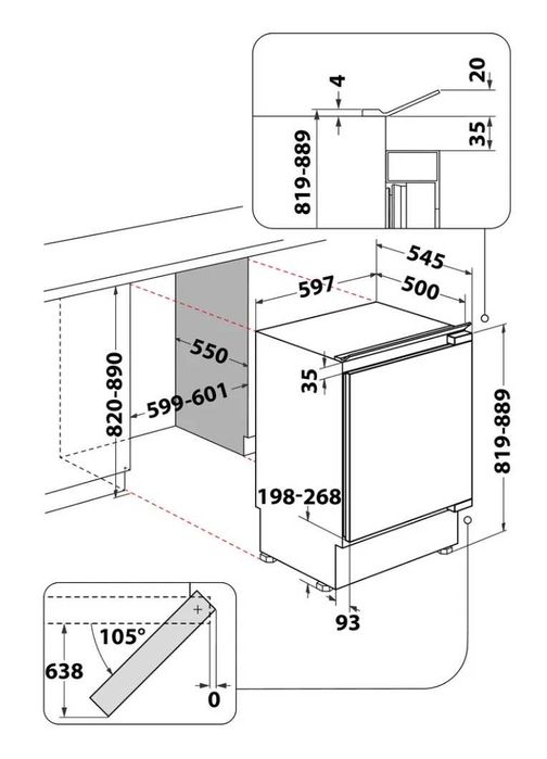 Холодильна камера Whirlpool WBUL021 холодильная для забудови