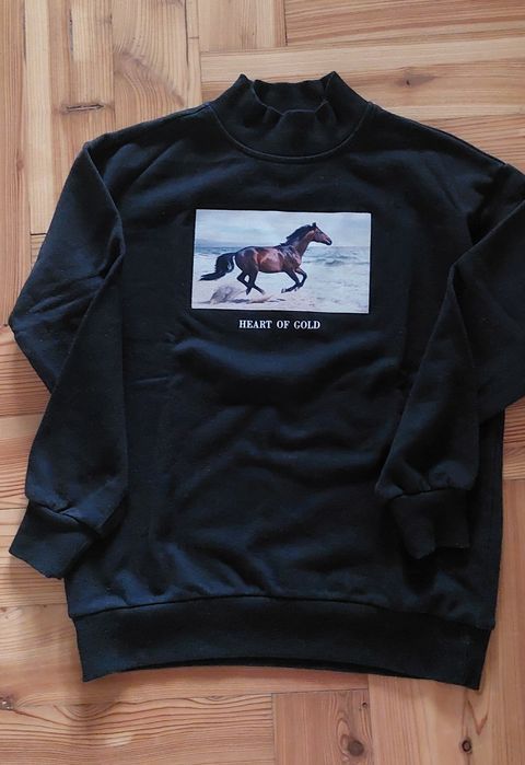 Czarna bluza z koniem Reserved r.158