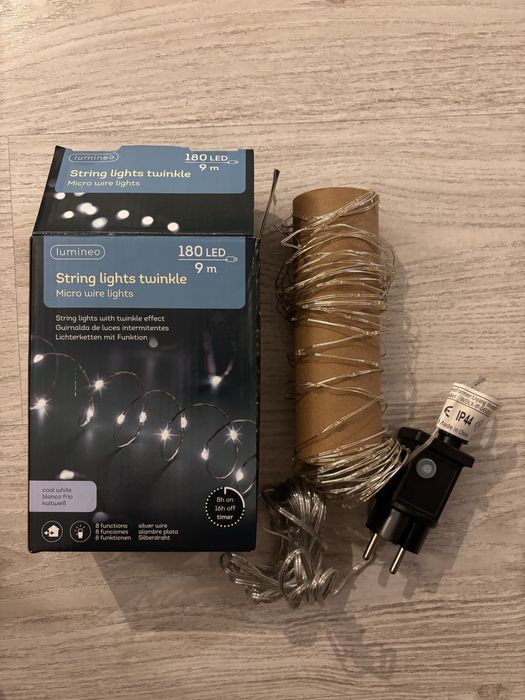 NOWE Światełka druciki LED 9m + 24m | Cool White | 8 trybów |