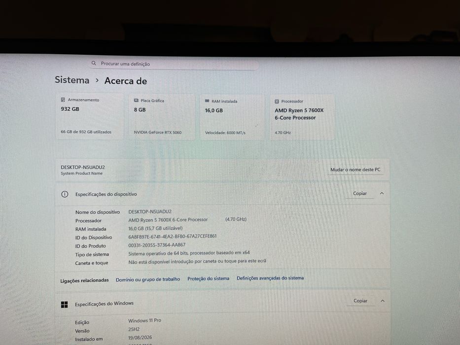 Pc gaming Rtx 5060 ddr5 ryzen 5