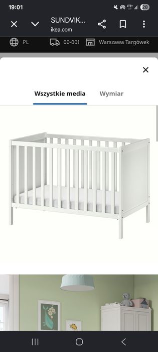 Zestaw mebli niemowlęcych SUNDVIK Ikea