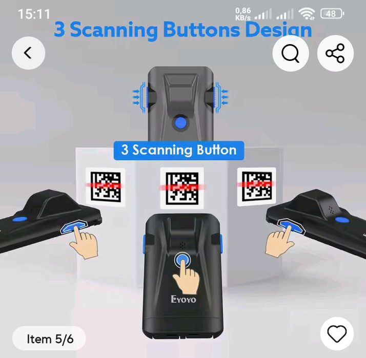 Leitor código barras novo