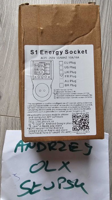 Zaawansowany miernik energii/termostat z LCD  Tuya ATORCH S1 BWP-T/H