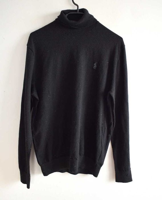 Polo Ralph Lauren sweter golf merino wool wełniany czarny m