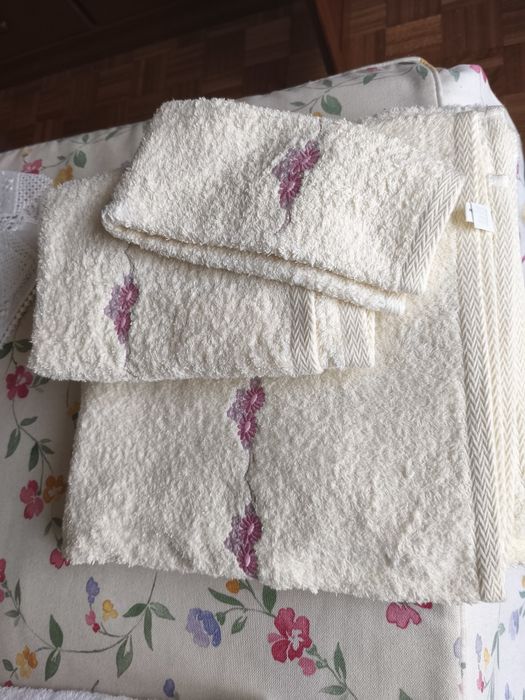 Conjunto toalhas wc-, 3 peças