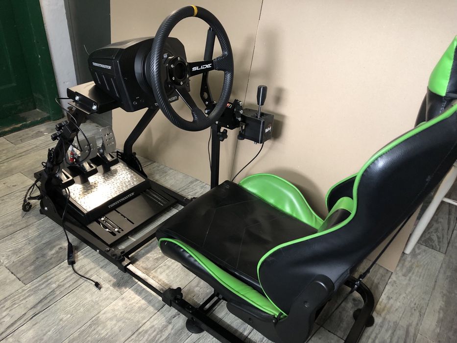 Zestaw do Simracing, Thrustmaster TS-PC, TLCM, H-shifter SimMasters, RIG z Fotelem + gratisy