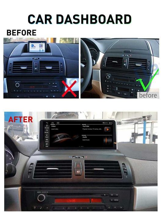 Auto-rádio 12.3" android 14 BMW X3 E83 2004 a 2009