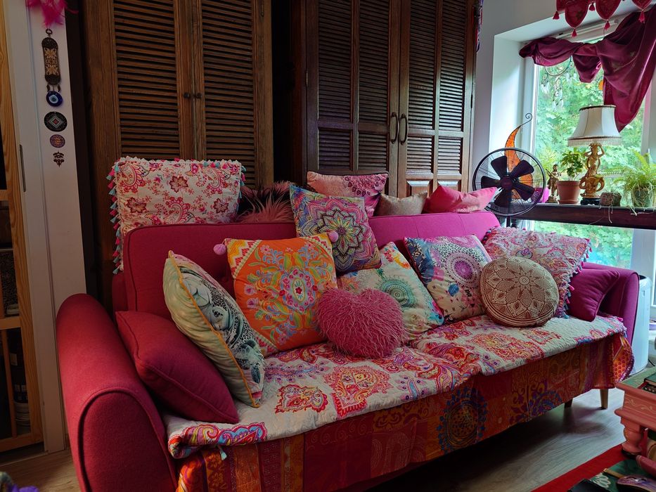 CANDY Agata Meble sofa 3-os. rozkładana różowa Barbie fairy pink indie