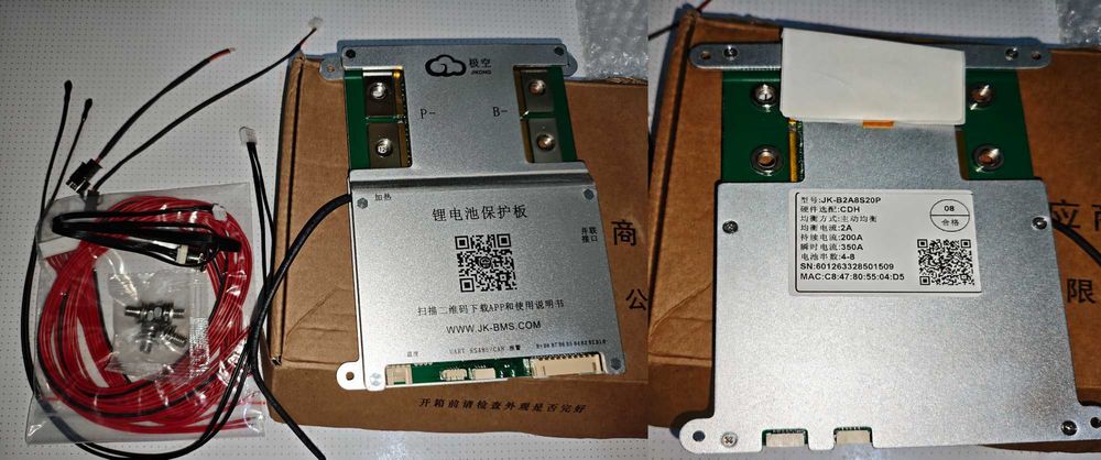 JBD JK Smart BMS Bluetooth універсальна 4-8S, 7–14S, 8-24S, 20(60A), 30(90)A, 50(150)A, 120(240A) Li-ion LiFePO4 Розумна БМС JK-B6A20S12P JK-B2A8S20P