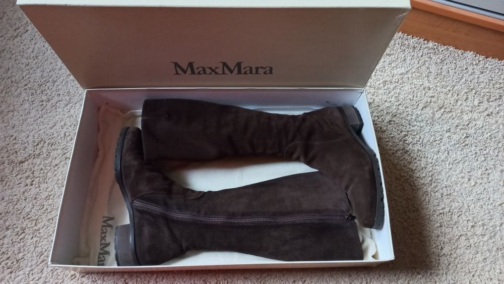 Сапоги женские замшевые