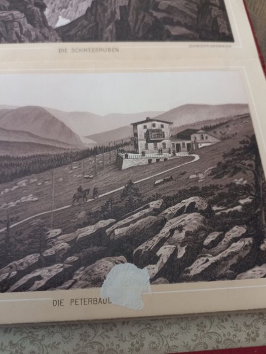 Stary album - Karkonosze (Riesengebirge) - litografie