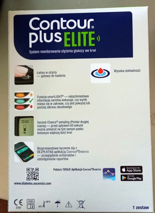 Nowoczesny Glukometr Contour Plus ELITE + paski,nakłuwacz, igły / Darmowa Wysyłka %