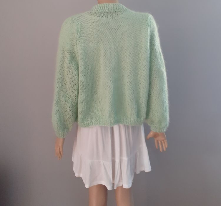 Sweter oversize ręcznie robiony na drutach