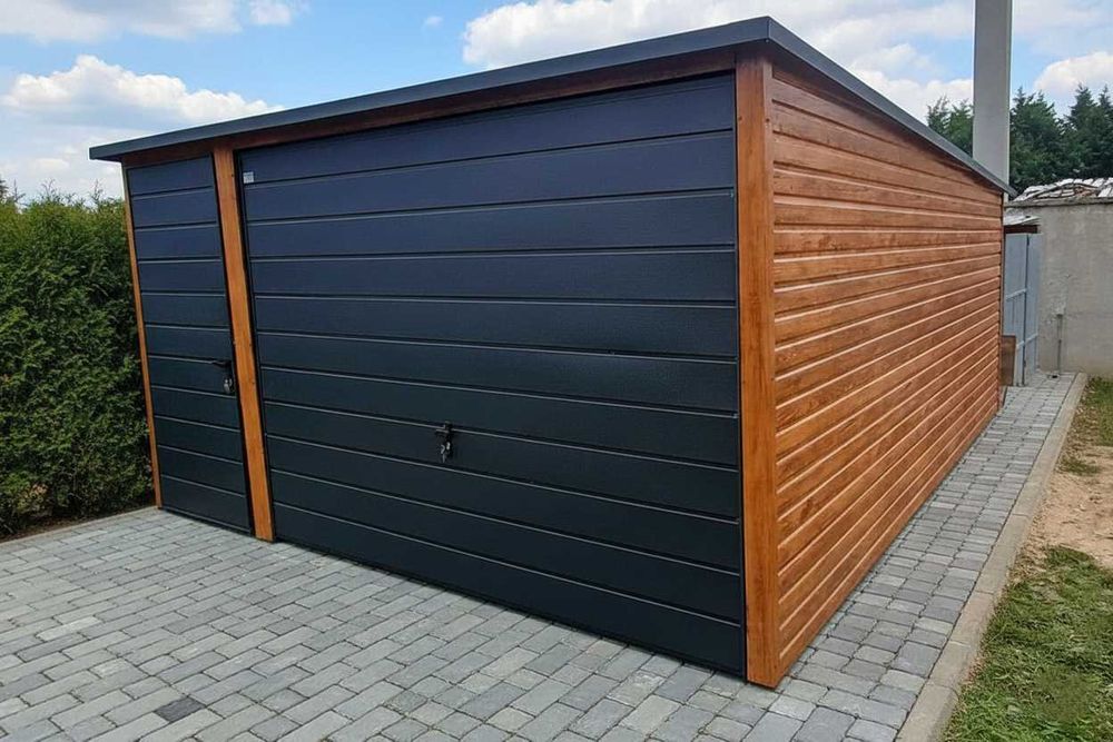 Garaż Blaszany Drewnopodobny 4x5 4x6 WZMOCNIONY PRODUCENT